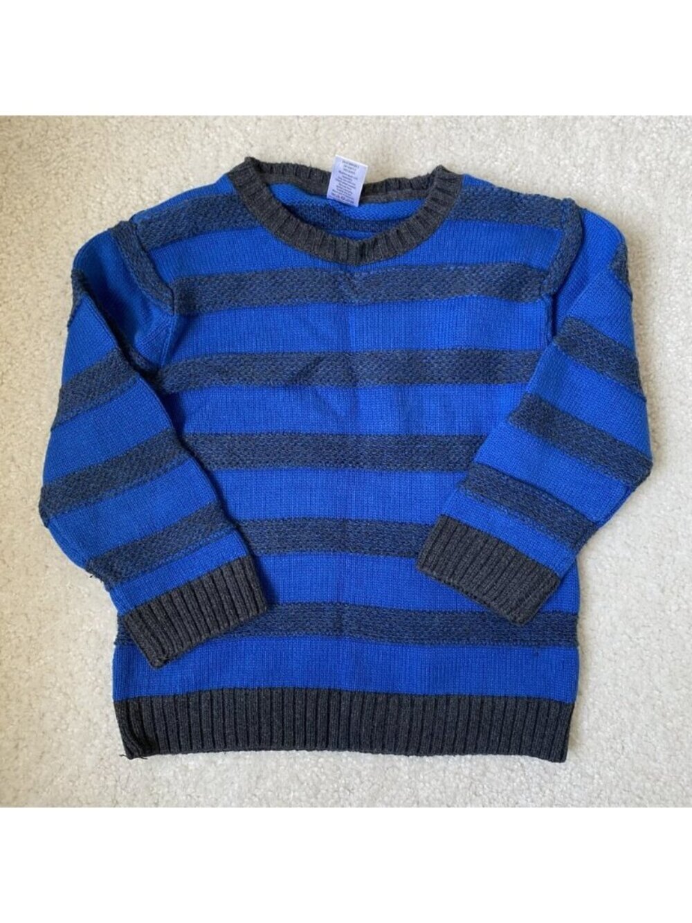 Gymboree dark royal blue and dark gray stripe knit sweater